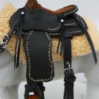 Dark brown western saddle